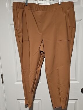 Lane Bryant Tan Cropped Pull-On Trousers